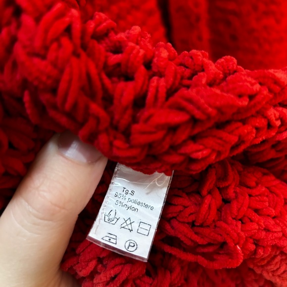 Red Pom Pom Cardigan - Picture 2 of 2